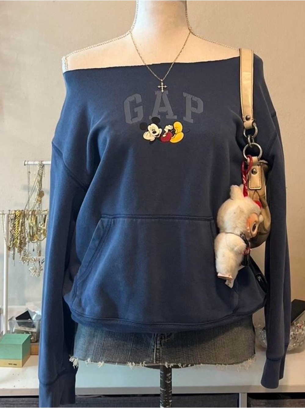 early 2000s y2k vintage off shoulder sweater